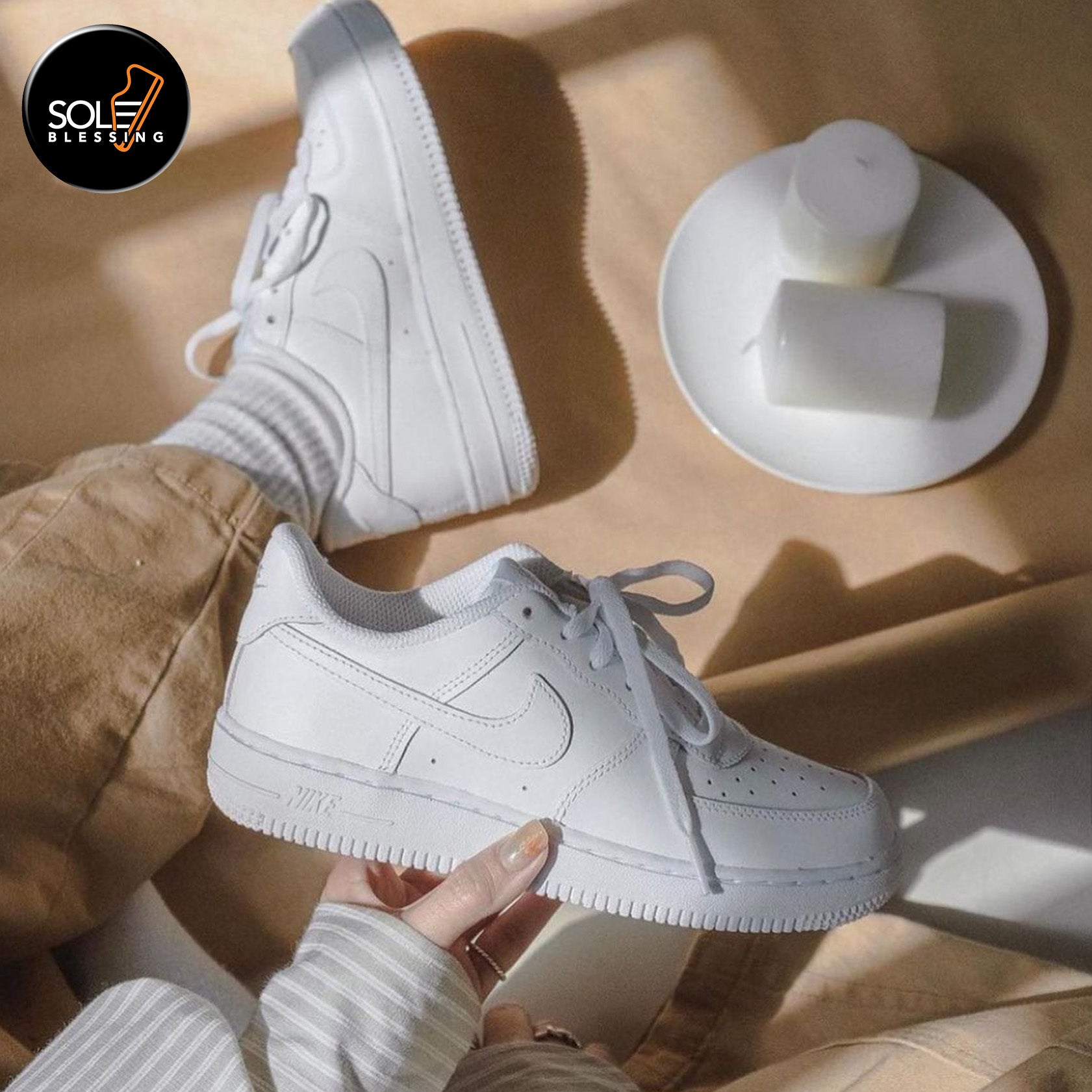 Air Force 1 Low LE Triple White (GS) – SOLEBLESSING